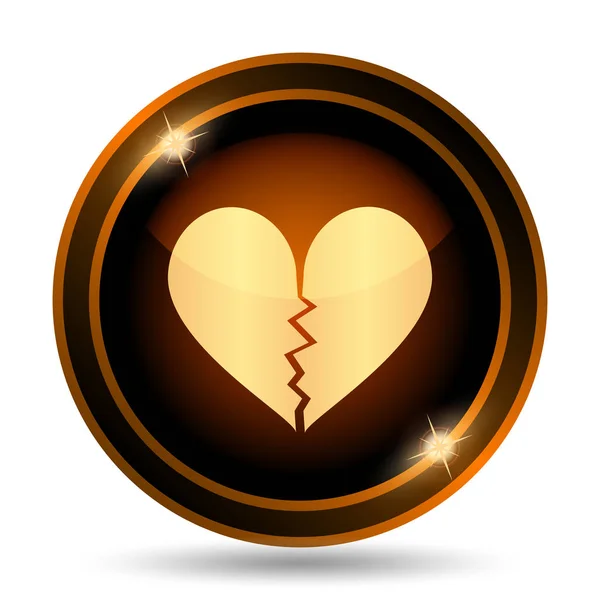 Broken Heart Icon Internet Button White Background — Stock Photo, Image