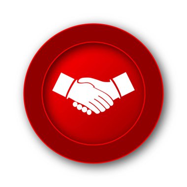 Anlaşma simgesi. Beyaz arka plan üzerinde Internet düğmesi.