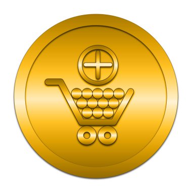 Alışveriş Sepeti simgesini ekleyin. Beyaz arka plan üzerinde Internet düğmesi.