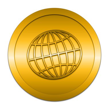 Küre simgesi. Beyaz arka plan üzerinde Internet düğmesi.