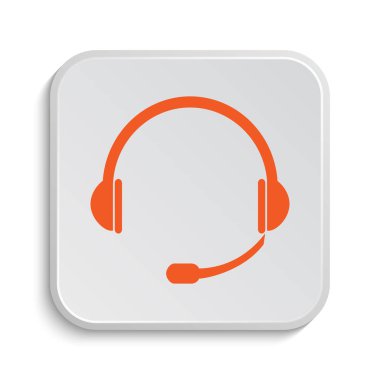 Kulaklık simgesi. Beyaz arka plan üzerinde Internet düğmesi