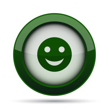 Gülen yüz simgesi. Beyaz arka plan üzerinde Internet düğmesi.