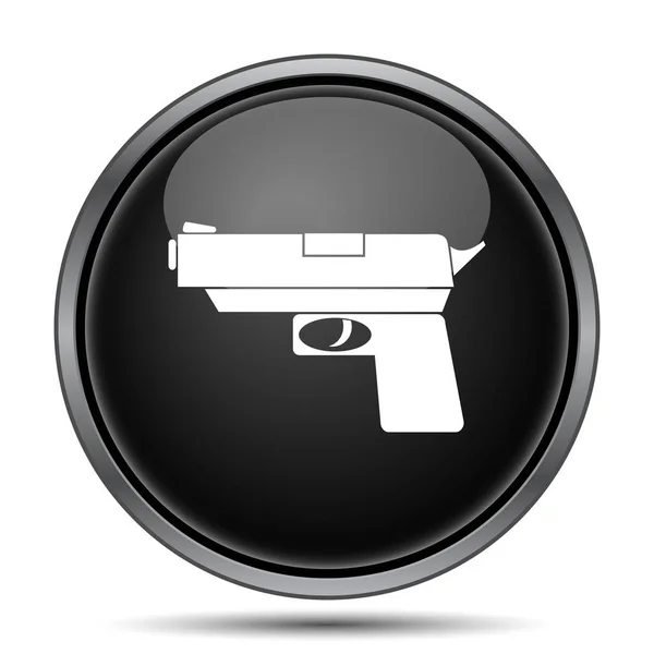 Ikona Zbraň Internet Tlačítko Bílém Pozadí — Stock fotografie