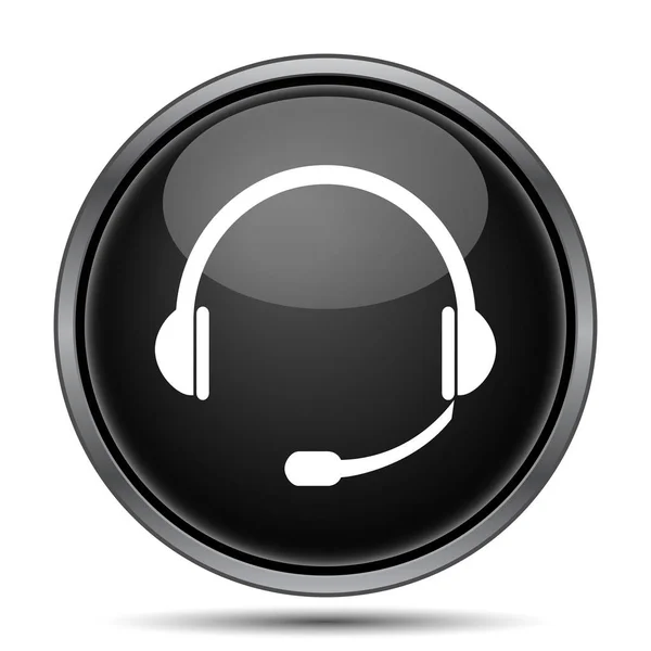 Headphones Icon Internet Button White Background — Stock Photo, Image