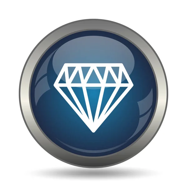 Ícone Diamante Botão Internet Fundo Branco — Fotografia de Stock