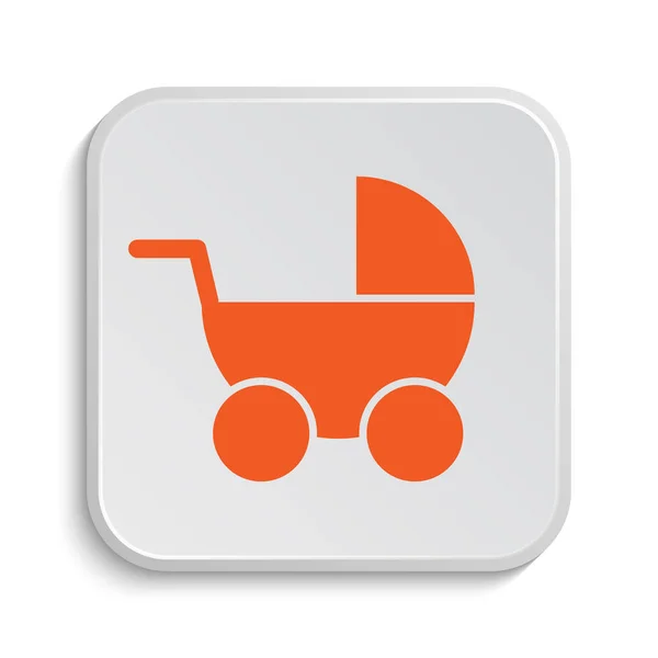 Het Pictogram Van Kinderwagen Internet Knop Witte Achtergrond — Stockfoto