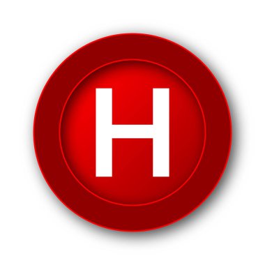 Hastane simgesi. Beyaz arka plan üzerinde Internet düğmesi.