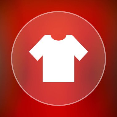 T-kısa kutsal kişilerin resmi. Internet düğmesini kırmızı zemin üzerine