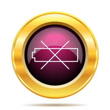 Boş pil simgesi. Beyaz arka plan üzerinde Internet düğmesi