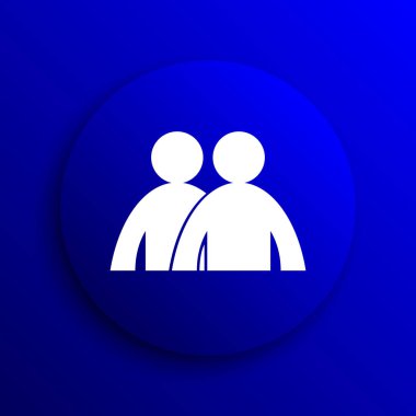 Forum simgesi. Mavi arka plan Internet düğmesini