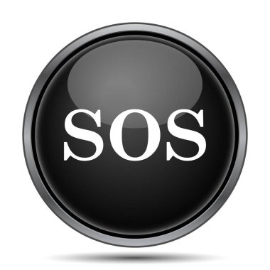 Sos simgesi. Beyaz arka plan üzerinde Internet düğmesi