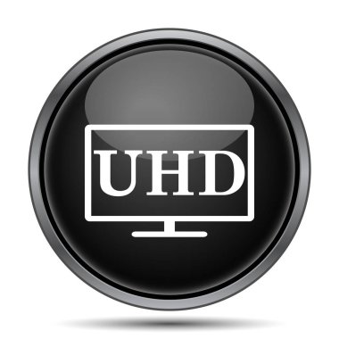 Ultra Hd simgesi. Beyaz arka plan üzerinde Internet düğmesi