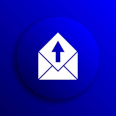 E-posta simgesini gönderin. Mavi arka plan Internet düğmesini