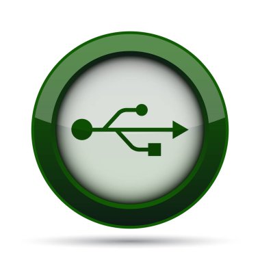 USB simge. Beyaz arka plan üzerinde Internet düğmesi.