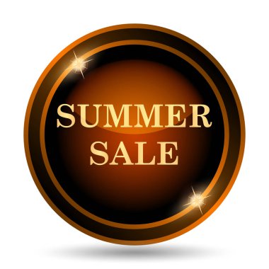 Yaz satış simgesi. Beyaz arka plan üzerinde Internet düğmesi