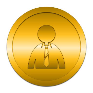 İş adamı simgesi. Beyaz arka plan üzerinde Internet düğmesi.