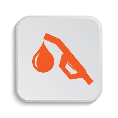 Benzin pompa meme simgesi. Beyaz arka plan üzerinde Internet düğmesi