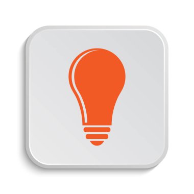 Ampul - fikir simgesi. Beyaz arka plan üzerinde Internet düğmesi