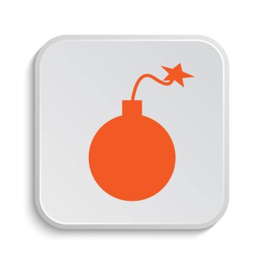 Bomba simgesi. Beyaz arka plan üzerinde Internet düğmesi