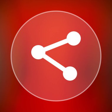 Sosyal Medya - bağlantı simgesi. Internet düğmesini kırmızı zemin üzerine
