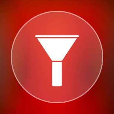 Filtre simgesi. Internet düğmesini kırmızı zemin üzerine