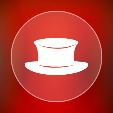 Şapka simgesi. Internet düğmesini kırmızı zemin üzerine