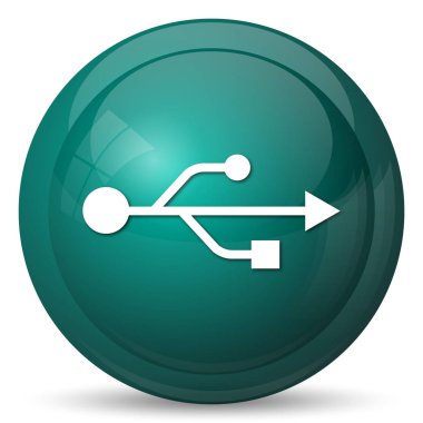 USB simge. Beyaz arka plan üzerinde Internet düğmesi