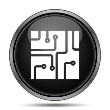 Devre kartı simgesi. Beyaz arka plan üzerinde Internet düğmesi