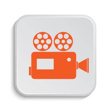 Video kamera simgesi. Beyaz arka plan üzerinde Internet düğmesi