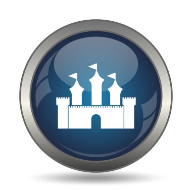 Kale simgesi. Beyaz arka plan üzerinde Internet düğmesi