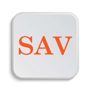 Sav simgesi. Beyaz arka plan üzerinde Internet düğmesi