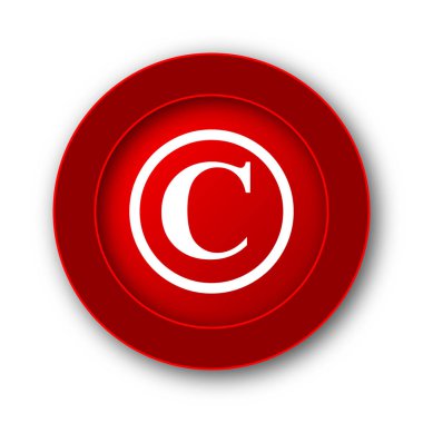 Telif hakkı simgesi. Beyaz arka plan üzerinde Internet düğmesi.