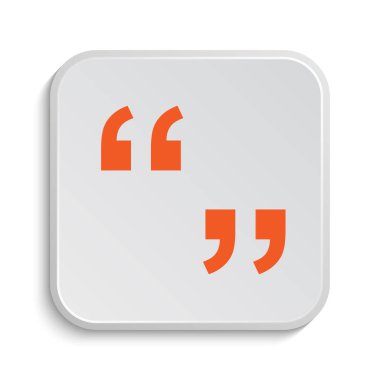 Tırnak işareti simgesi. Beyaz arka plan üzerinde Internet düğmesi