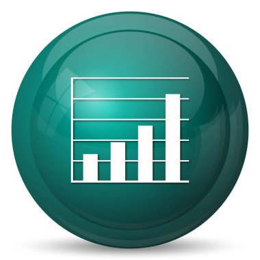 Grafik barlar simgesi. Beyaz arka plan üzerinde Internet düğmesi