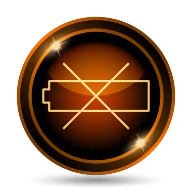 Boş pil simgesi. Beyaz arka plan üzerinde Internet düğmesi