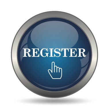 Kayıt simgesi. Beyaz arka plan üzerinde Internet düğmesi