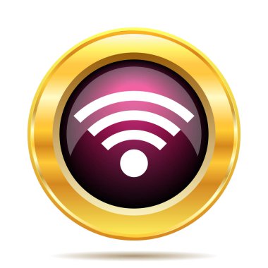 Kablosuz işareti simgesi. Beyaz arka plan üzerinde Internet düğmesi