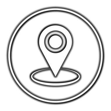 PIN konumu simgesi. Beyaz arka plan üzerinde Internet düğmesi