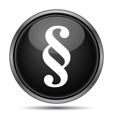 Paragraf simgesi. Beyaz arka plan üzerinde Internet düğmesi