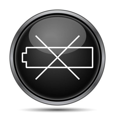 Boş pil simgesi. Beyaz arka plan üzerinde Internet düğmesi