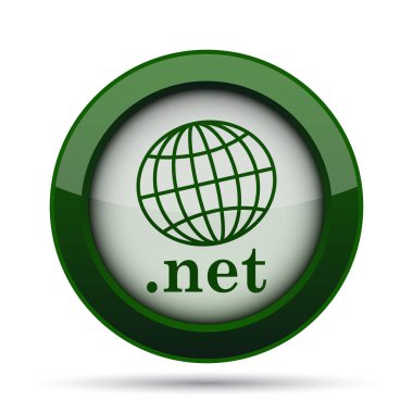 .NET simgesi. Beyaz arka plan üzerinde Internet düğmesi.