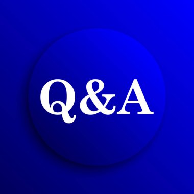 Q&A simgesi. Mavi arka plan Internet düğmesini
