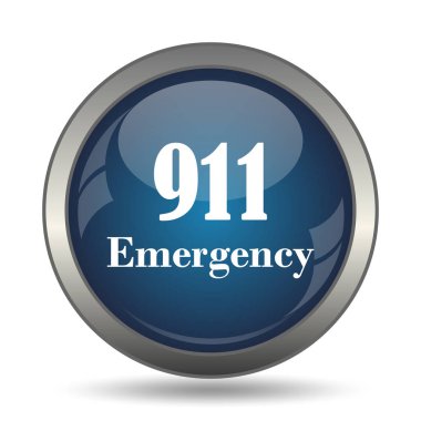 911 acil durum simgesi. Beyaz arka plan üzerinde Internet düğmesi