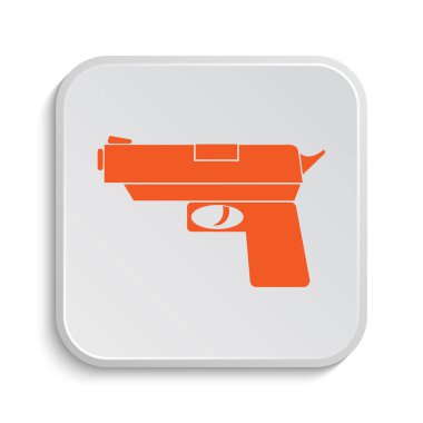 Silah simgesi. Beyaz arka plan üzerinde Internet düğmesi