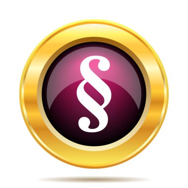 Paragraf simgesi. Beyaz arka plan üzerinde Internet düğmesi