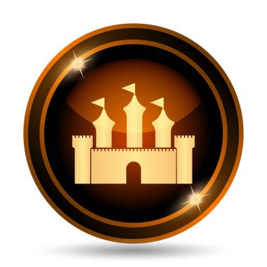 Kale simgesi. Beyaz arka plan üzerinde Internet düğmesi