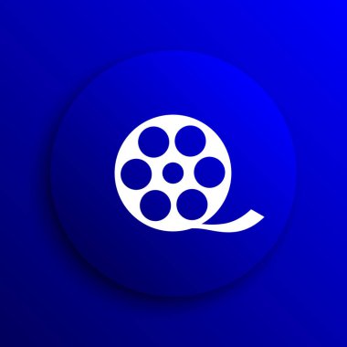 Video simgesi. Mavi arka plan Internet düğmesini