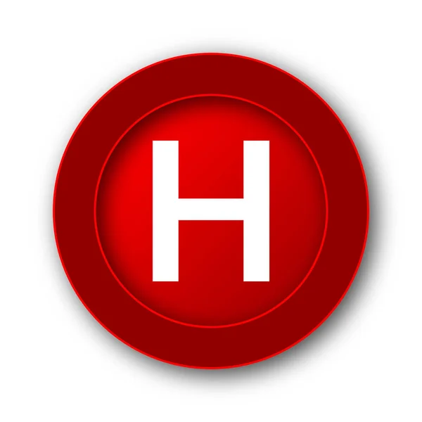 Ikona Szpitala Przycisk Internet Białym Tle — Zdjęcie stockowe