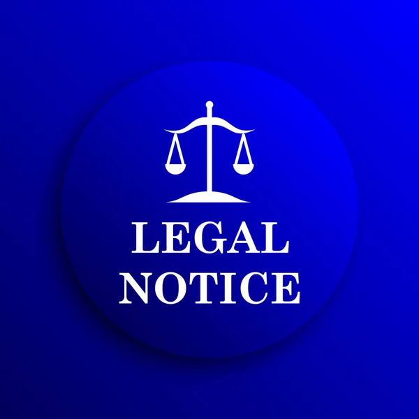 Legal notice icon. Internet button on blue background