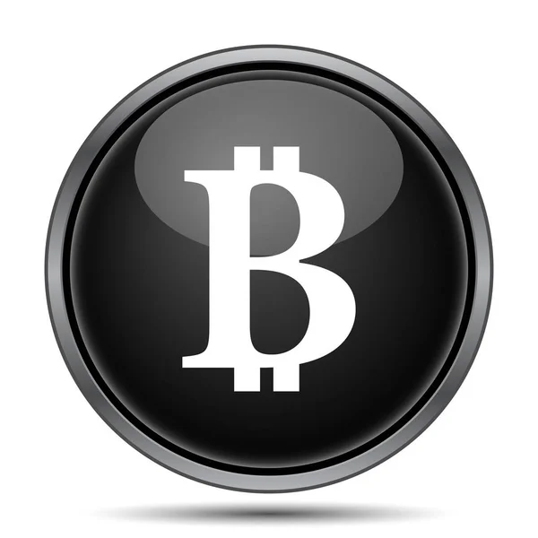 Bitcoin Ikonra Internet Gomb Fehér Háttér — Stock Fotó